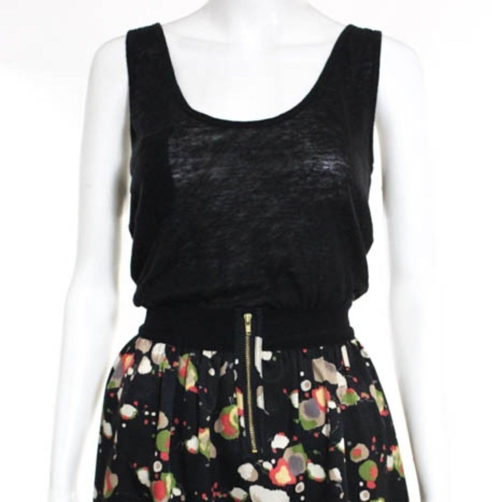 PJK Patterson Black Sleeveless Printed Dress Sz. S